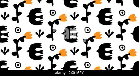 Abstract Botanical Floral Seamless Pattern Stock Vector