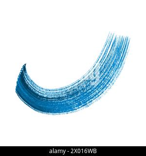 Brush blue stroke circle watercolor hand drawn, grunge textures round, isolated on white background. Vector illustration Stock Vector