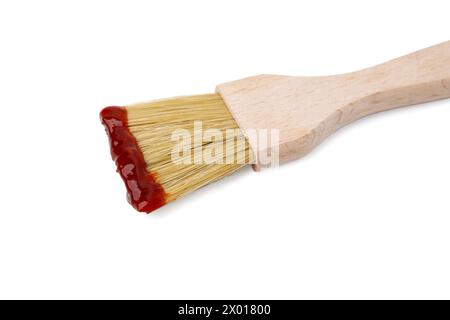 Marinade with basting brush isolated on white Stock Photo