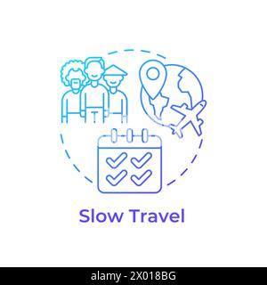 Slow travel blue gradient concept icon Stock Vector