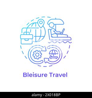 Bleisure travel blue gradient concept icon Stock Vector