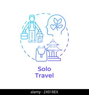 Solo travel blue gradient concept icon Stock Vector