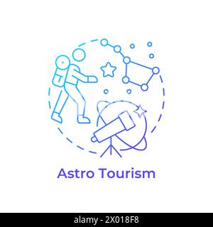 Astro tourism blue gradient concept icon Stock Vector