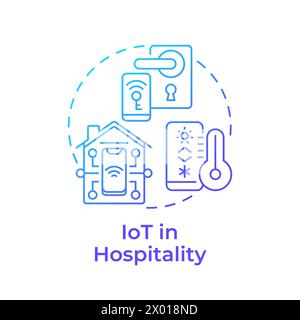 IoT in hospitality blue gradient concept icon Stock Vector