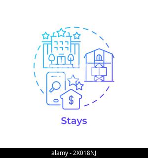 Stays blue gradient concept icon Stock Vector
