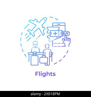 Flights blue gradient concept icon Stock Vector