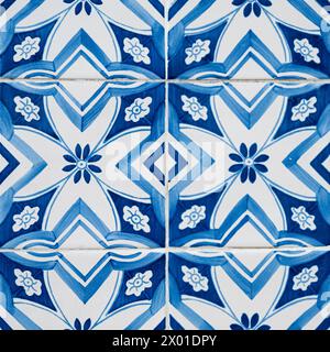 Traditional tiles (azulejos) from facades of old houses in Porto, Portugal, known for its tiles Stock Photo