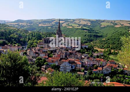 Aerial view of the village of Belmont-sur-Rance. Aveyron, Occitanie, France Stock Photo