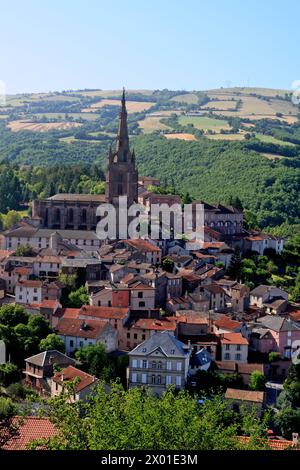 Aerial view of the village of Belmont-sur-Rance. Aveyron, Occitanie, France Stock Photo