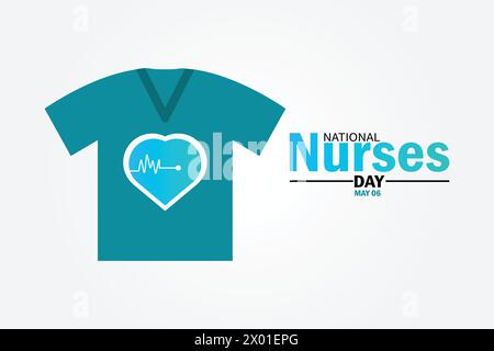 National Nurses Day wallpaper with shapes and typography. May 06.  National Nurses day, background Stock Vector