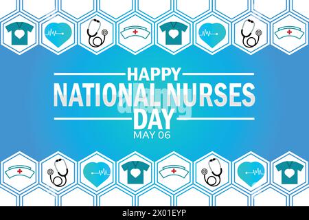 National Nurses day is observed in United states on 6th May of each year, to mark the contributions that nurses make to society Stock Vector