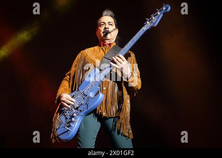 BARCELONA, ESPAÑA – ABRIL 7. Los Tigres del Norte en concierto como parte del Guitar BCN en al Auditori del Fòrum en Barcelona Stock Photo