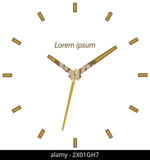 Vector illustration of mechanical clock. Clock face on white background. Stock Vector