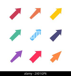 Set of multicolored various arrows. Vector illustration Stock Vector