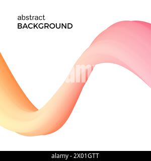 Color abstract composition of the orange watercolor waves. Vector abstract colorful background with bent dynamic form. Stock Vector