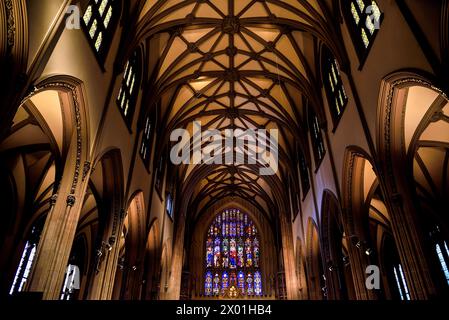 The Interior of Trinity Church in Lower Manhattan - New York City, USA Stock Photo