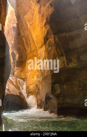 Wadi Mujib/ Arnon Stream in Jordan Stock Photo