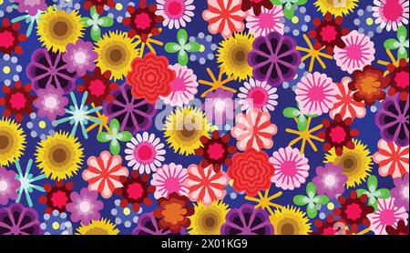 colorful seamless floral pattern Stock Vector