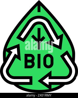 biodegradable waste sorting line icon vector. biodegradable waste ...