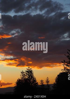 Sunset over Burleigh Heads Stock Photo