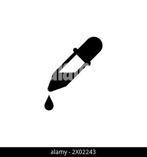 Dropper Pipette flat vector icon. Simple solid symbol isolated on white background Stock Vector