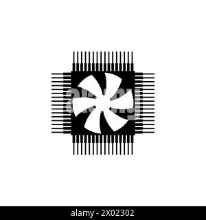 Cpu Cooler flat vector icon. Simple solid symbol isolated on white background Stock Vector