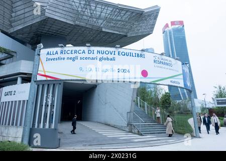 Milano, Italia. 09th Apr, 2024. Allianz MiCo. Apertura del Salone del risparmio 2024.- Cronaca - Milano, Italia - Marted&#xec; 9 aprile 2024(Foto Alessandro Cimma/Lapresse) Allianz MiCo. Opening of the Savings Fair 2024.- News - Milan, Italy - Tuesday 9 April 2024 (Photo Alessandro Cimma/Lapresse) Credit: LaPresse/Alamy Live News Stock Photo