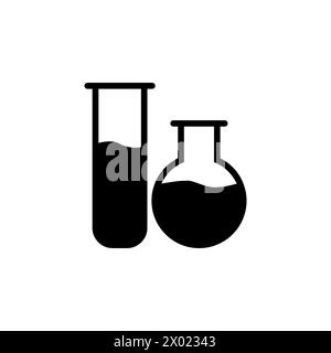 Chemical Laboratory Test Tube flat vector icon. Simple solid symbol isolated on white background Stock Vector