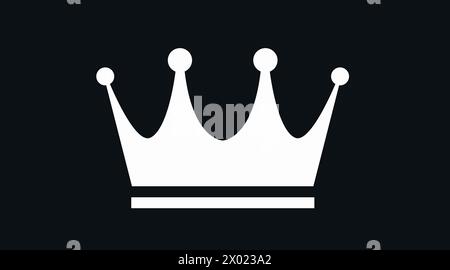 Crown Icon. Vector isolated linear black and white crown illustration Stock Vector