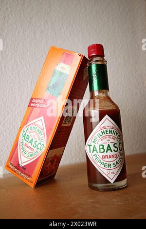 Tobasco hot pepper spicy sauce well known worldwide Stock Photo
