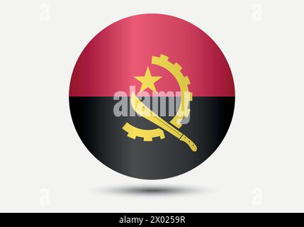 National flag of Angola, flag of Angola, sign of Angola. Flag of Angola with gradient. Stock Vector
