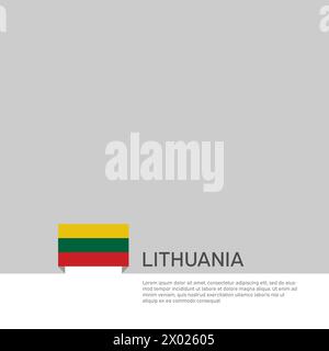 Lithuania flag background. State patriotic lithuanian banner, cover. Document template, lithuania flag on white background. National poster. Business Stock Vector