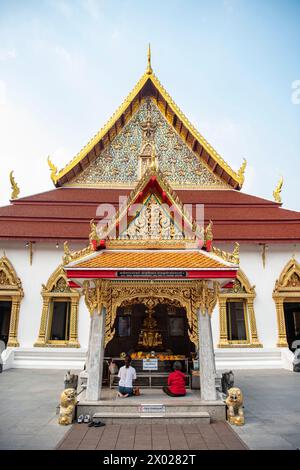 the Wat Chana Songkhram in Banglamphu in the city of Bangkok in Thailand.  Thailand, Bangkok, Dezember, 10, 2023 Stock Photo