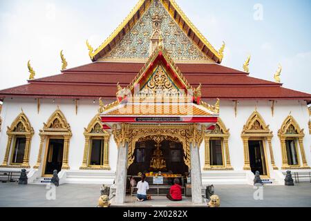 the Wat Chana Songkhram in Banglamphu in the city of Bangkok in Thailand.  Thailand, Bangkok, Dezember, 10, 2023 Stock Photo