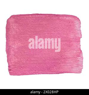 Acrylic pink texture brush stroke hand drawing, isolated on white background. Vector illustration Stock Vector