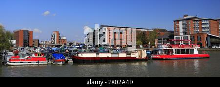 The Brayford Pool Waterfront; Lincoln Marina; Lincoln City, Lincolnshire County, England, UK Stock Photo