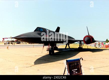 Lockheed SR-71A Blackbird spy plane 61-7967 (61-17967) on display at the Mildenhall Air Fete 1989 at RAF Mildenhall, Suffolk, UK. On detachment to RAF Mildenhall with Det 4/9 SRW. Detachment 4, 9th Reconnaissance Wing. Stock Photo