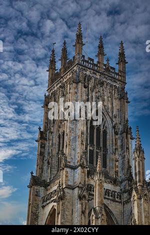 Gothic Cathedral Tower Against A Dramatic Cloudy Sky, Showcasing 