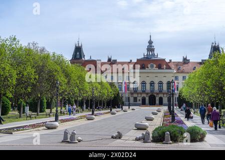 03 April 9, 2024, Sombor, - Serbia, City hall in Sombor town, Serbia. Stock Photo