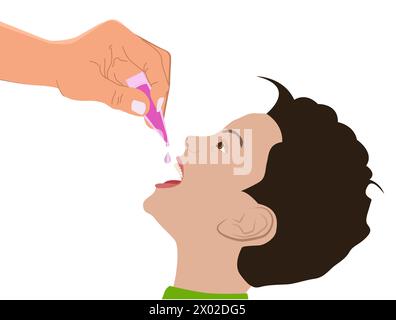 Vector Illustration of Oral Vaccination Stock Vector