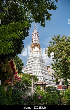 the Wat Chakkrawat in China Town in the city of Bangkok in Thailand.  Thailand, Bangkok, November, 8, 2023 Stock Photo