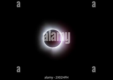 Solar eclips in totality April 8, 2024 taken outside of Indianapolis IN Stock Photo