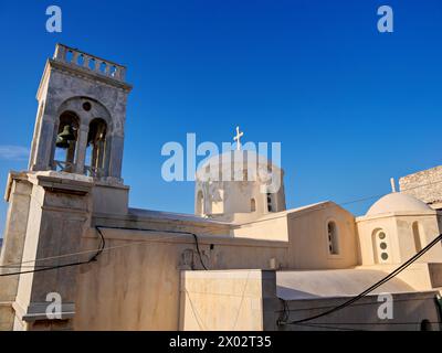 Catholic Cathedral of the Presentation of the Lord, Chora, Naxos City, Naxos Island, Cyclades, Greek Islands, Greece, Europe Stock Photo