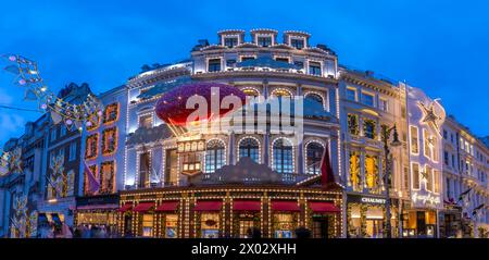 View of New Bond Street shops at Christmas, Westminster, London, England, United Kingdom, Europe Stock Photo
