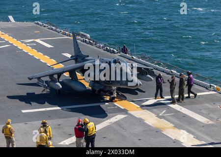 U.S. Marines with Marine Medium Tiltrotor Squadron 365 (Reinforced), 24th Marine Expeditionary Unit (MEU), and Sailors with the USS Wasp (LHD 1), Wasp Stock Photo
