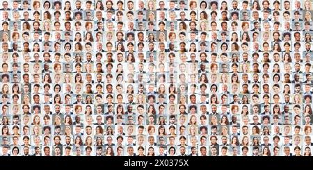 Portrait collage of many different business people as international business team concept Stock Photo