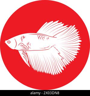 betta fish icon vector illustration symbol design Stock Vector