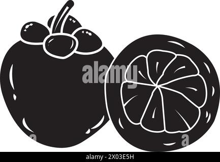 mangosteen icon vector illustration logo design Stock Vector