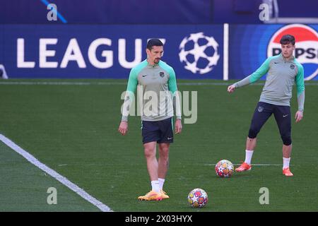 Madrid, Spain. 09th Apr, 2024. Stefan Savic of Atletico de Madrid in action during the training session on the eve of the UEFA Champions League 2023/2024 quarter-finals first leg football match between Atletico de Madrid and Borussia Dortmund at Civitas Metropolitano stadium Credit: SOPA Images Limited/Alamy Live News Stock Photo