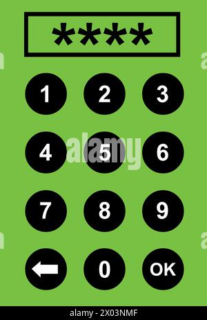 keypad, numeric, vector, lock, keyboard, numerical, illustration ...